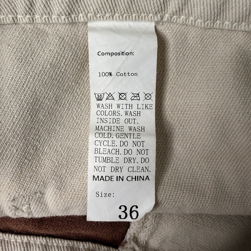 Unisex Ultra High Waisted Patched Denim Dad Jean Brown/beige Size 36X28 - Picture 14 of 16